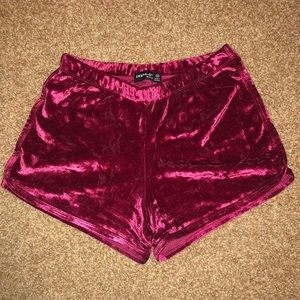 Red velvet shorts